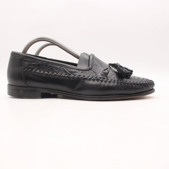 Zelli | Shoes | Zelli Ostrich Tassel Loafers Mens 9 M Black  display picture 3